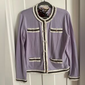 Tory Burch Lavender Women's cardigan with Trim